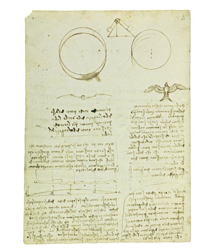 Codex over de vlucht van vogels, Folio 4 verso door Leonardo da Vinci